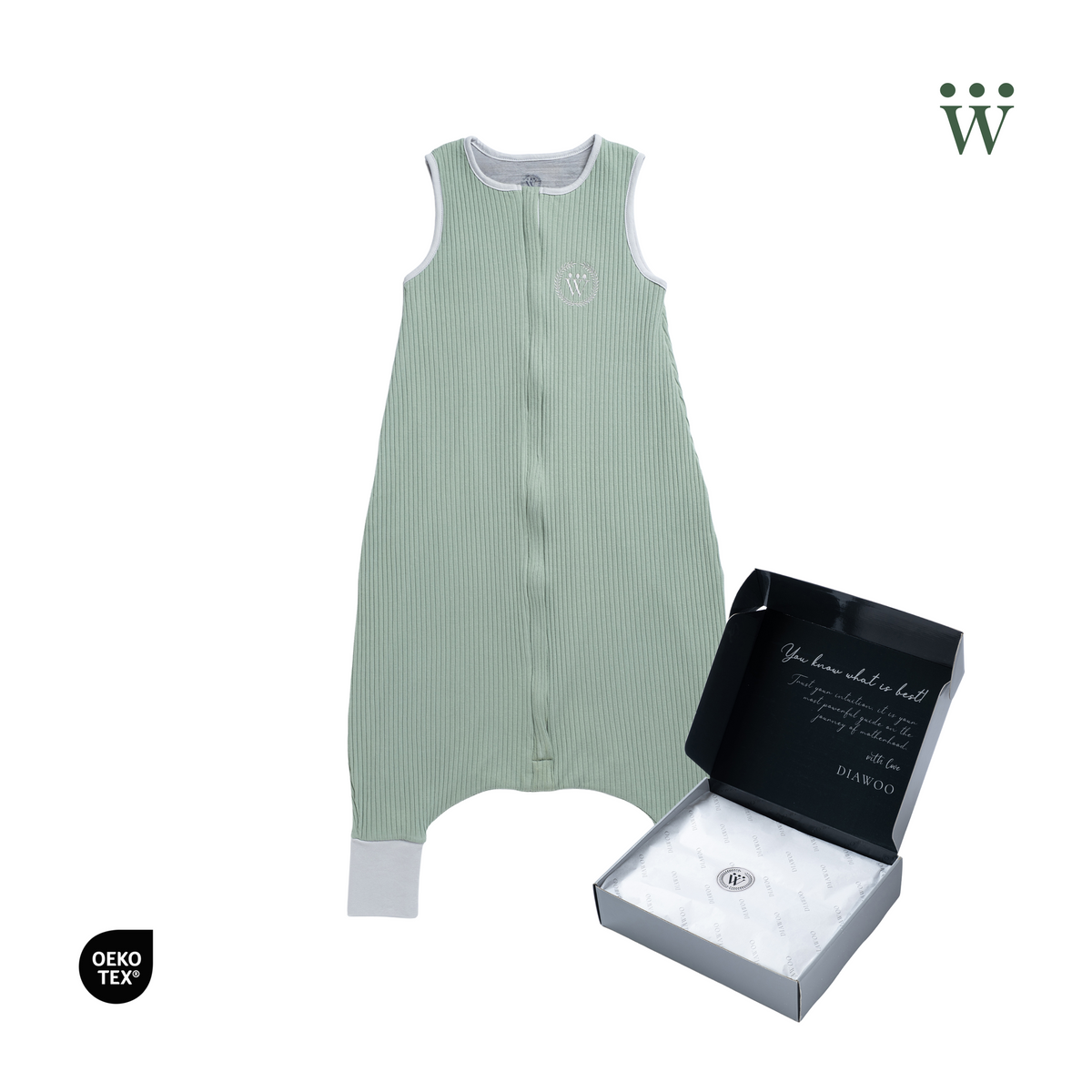 Diawoo Cacoon Walker - 4 Mevsim Zeytin Yeşili Merino Uyku Tulumu