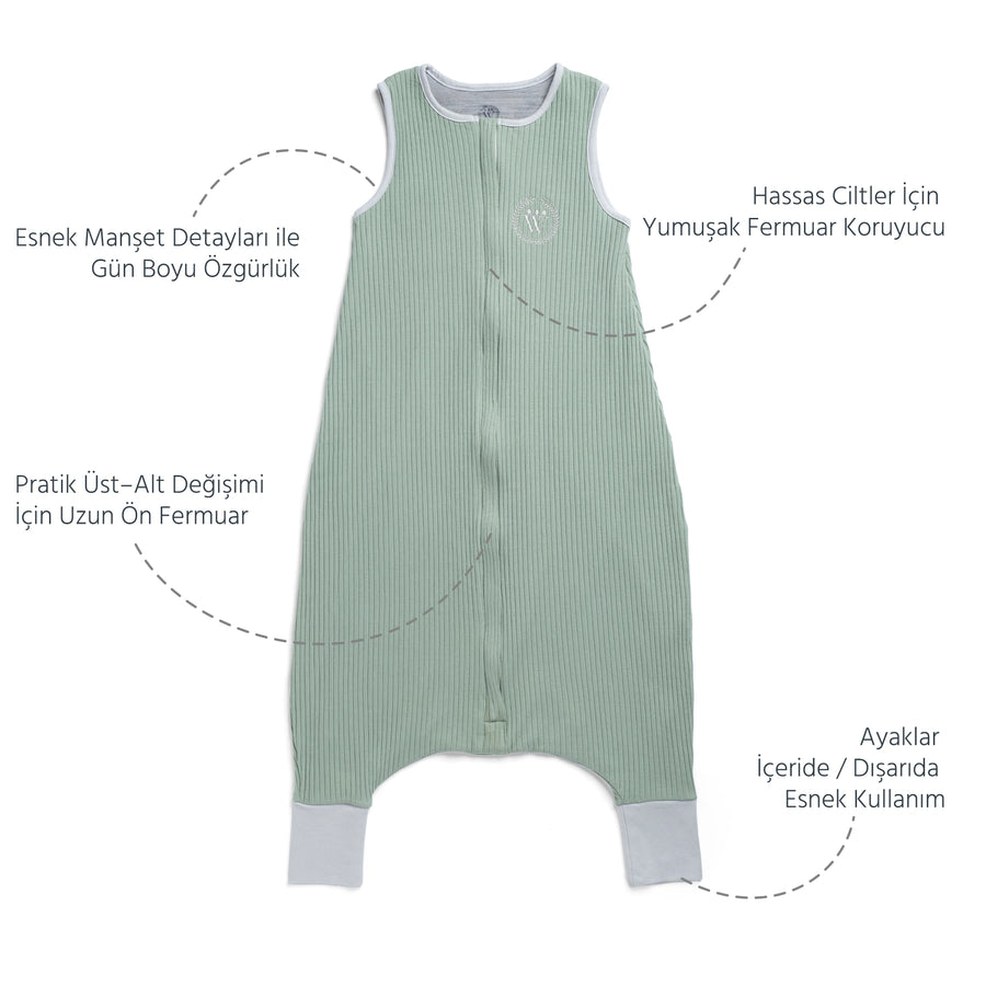 Diawoo Cocoon Walker 4 Mevsim Zeytin Yeşili Merino Uyku Tulumu - 2