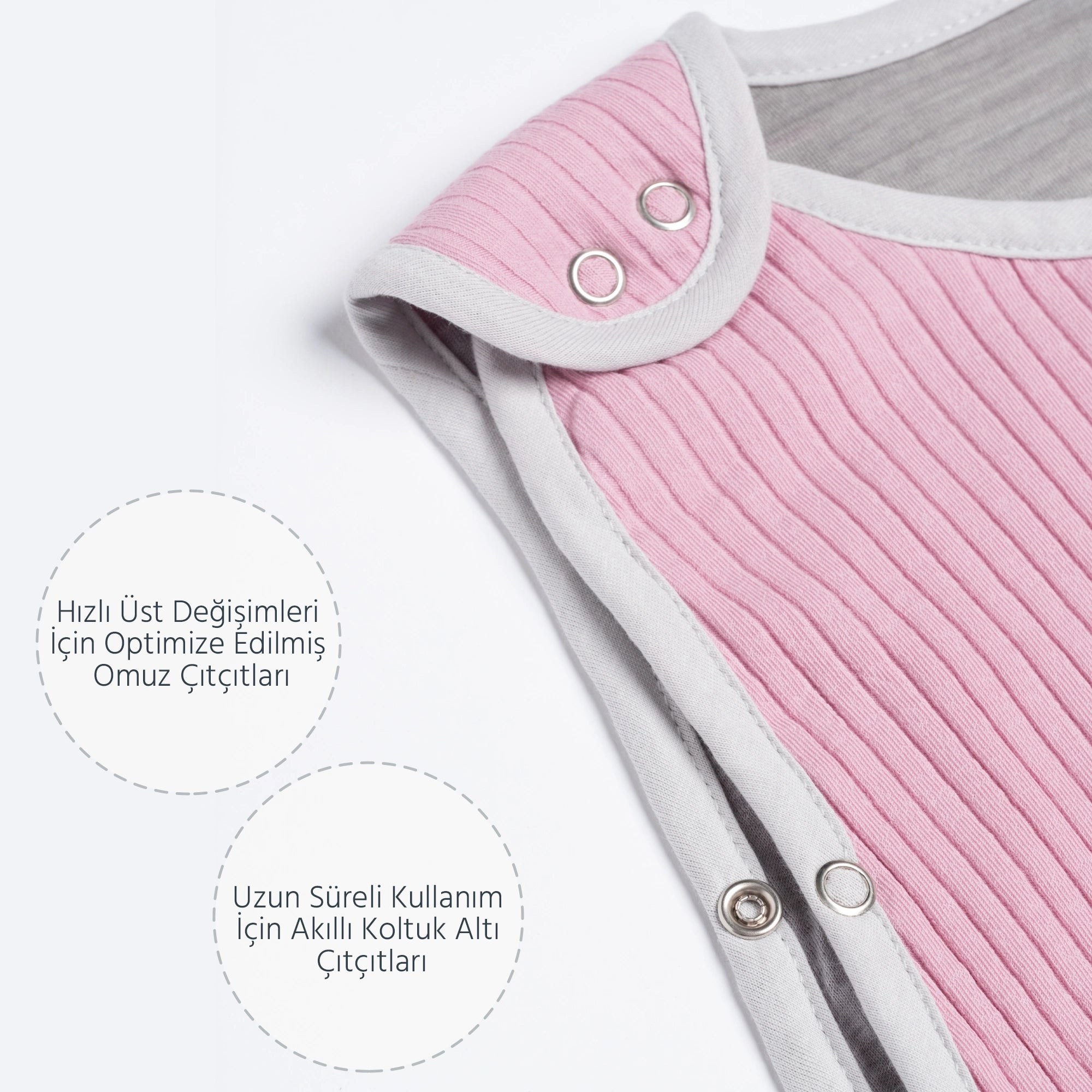 Diawoo Cacoon 4 Mevsim İnci Pembesi Merino Uyku Tulumu - 7